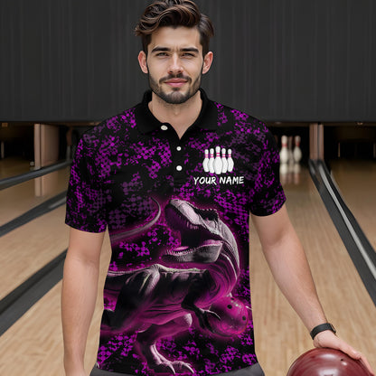 Custom Purple Bowling Shirt Sauropod Bowling Jersey Quarter Zip Bowling League QZT632