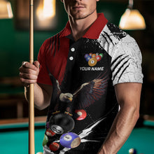 Load image into Gallery viewer, Eagle Custom Red Billiard Team Shirts For Men Bowling League Polo &amp; 1/4 Zip Shirt NNT20