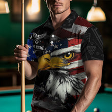 Load image into Gallery viewer, American Flag Billiard Shirt Funny Eagle Billiard Jersey Billiard for Men Polo &amp; 1/4 Zip Shirt NNT06
