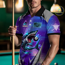 Load image into Gallery viewer, Personalized Shark 8 Ball Pool Billiard Shirt For Men Custom Purple Blue Billiard Team Jersey TDM4367