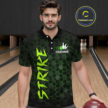 Load image into Gallery viewer, Custom Strike Green Bowling Men Bowling Shirt Polo &amp; Quarter-Zip Bowling Team Jerseys HNT79