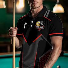 Load image into Gallery viewer, Personalized Billiard 8 Ball &amp; 9 Ball Pool Polo, 1/4 Zip For Men Custom Team Billiard Jerseys |Red TDM3547