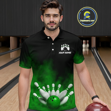 Load image into Gallery viewer, Green Smoke Bowling Shirts for Men Women Team Personalized Bowling Polo and Quarter Zip MBL130