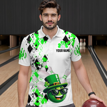 Load image into Gallery viewer, Custom Green Funny Bowling Shirt St Patrick Day Bowling Polo Team Jersey Unisex QZT620