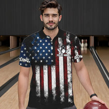 Load image into Gallery viewer, American Flag Bowling Shirts Unisex Custom Polo Bowling Team Jersey For Men &amp; Women BDT479