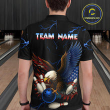 Load image into Gallery viewer, Blue Thunder US Flag Eagle Bowling Shirts for Men Team Bowling Polo &amp; Quarter-Zip HNT96