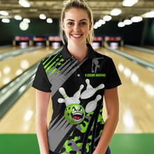 Load image into Gallery viewer, Personalized Green Crazy Bowling Shirt Polo Bowling Jersey Bowling Outfit QZT609
