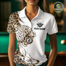 Load image into Gallery viewer, Personalized Leopard 8 Ball Billiard Shirts for Women Billiard Team Jersey Polo &amp; 1/4 Zip Shirts NNT66