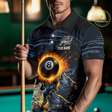 Load image into Gallery viewer, Personalized Funny Wolf 8 Ball Pool Men Billiard Polo &amp; 1/4 Zip, Billiard Shirt, Billiard Team Jerseys NNT144