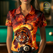 Load image into Gallery viewer, Red Flames Wolf Claw Hold 8 Ball 3D Unique Billiard Shirt For Women Personalized Pool Balls Shirts NYN2651
