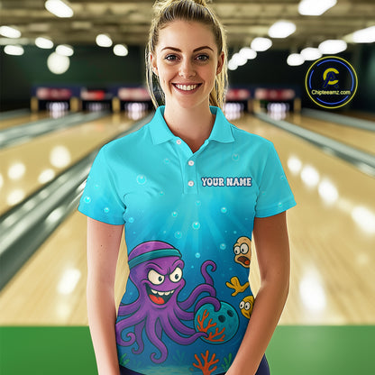 Custom Octopus Bowling Shirt for Team Bowling Jersey for Women Bowling Accessories QZT769