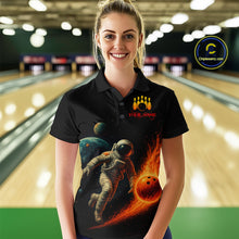 Load image into Gallery viewer, Astronaut Bowling Shirts for Women Men Team Custom Galaxy Bowling Polo and 1/4 Zip MBL171