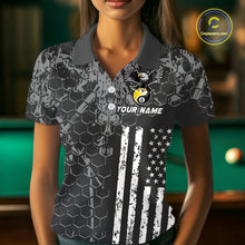 Load image into Gallery viewer, Custom US Eagle 8 9 Ball Yin Yang Billiard Shirts for Women Billiard Team Shirts Billiard League Polo &amp; 1/4 Zip NNT91