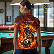 Load image into Gallery viewer, Red Flames Wolf Claw Hold 8 Ball 3D Unique Billiard Shirt For Women Personalized Pool Balls Shirts NYN2651