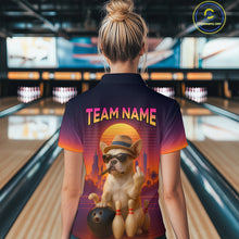 Load image into Gallery viewer, Custom Funny Dog Bowling Jersey for Women Bowling Uniform Polo &amp; 1/4 Zip Bowling Team Shirts HNT135