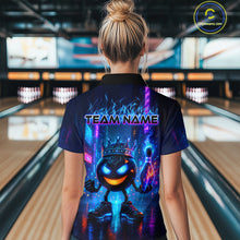Load image into Gallery viewer, Custom Neon Lightning Bowling Shirt Funny Women Bowling Team Jersey Polo &amp; 1/4-Zip Bowling Outfit QZT740
