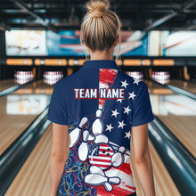 Load image into Gallery viewer, American Flag Bowling Shirts Patriotic Bowling Shirt for Men Women Polo&amp;1/4 Zip Shirt MBL21