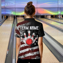 Load image into Gallery viewer, Custom US Eagle Bowling Jersey for Women Bowling Team Shirts Bowling Uniform Polo &amp; 1/4 Zip HNT160