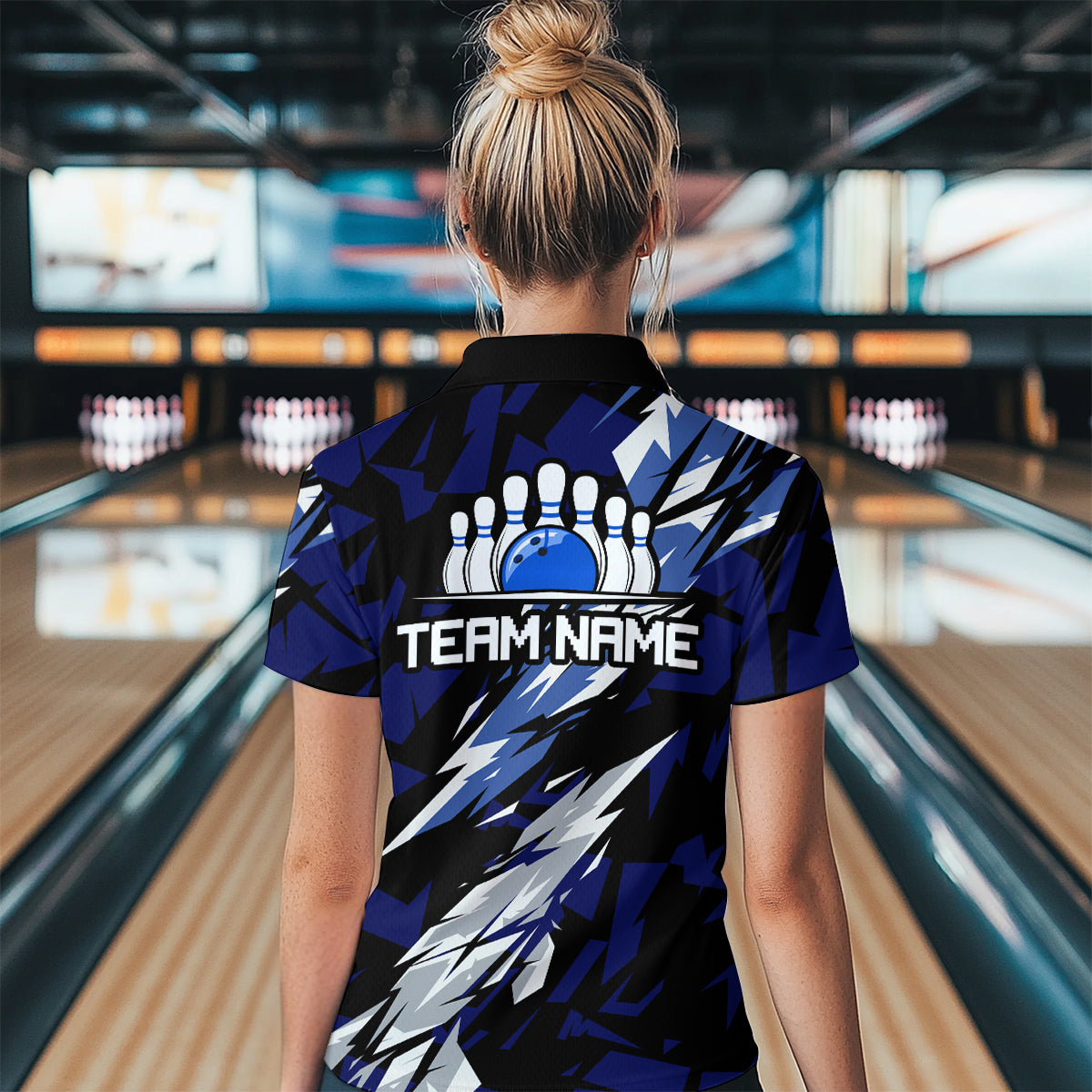 Custom Bowling League Shirts For Women with Name Bowling Team Jerseys Polo & Quarter- Zip HNT37