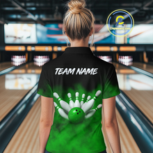 Load image into Gallery viewer, Green Smoke Bowling Shirts for Men Women Team Personalized Bowling Polo and Quarter Zip MBL130