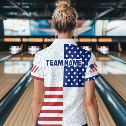 American Flag Bowling Shirt Patriotic Bowling Shirts for Men Women Bowling Jersey MBL24