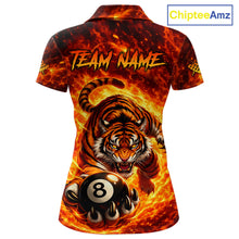 Load image into Gallery viewer, Red Flames Wolf Claw Hold 8 Ball 3D Unique Billiard Shirt For Women Personalized Pool Balls Shirts NYN2651