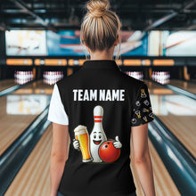 Load image into Gallery viewer, Custom Beer Bowling Shirt  Funny Bowling Team League Polo Bowling Shirt for Women QZT403