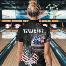 Load image into Gallery viewer, Custom American Flag Bowling Shirts Men Women Team Patriotic Bowling Jersey MBL84