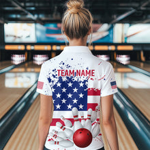 Load image into Gallery viewer, Patriotic Bowling Shirt Custom American Flag Bowling Shirts for Women Men Polo&amp;1/4 Zip MBL07