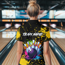 Load image into Gallery viewer, Custom Yellow Watercolor Bowling Shirts for Men Women Team Funny Bowling Jersey MBL45