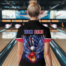 Load image into Gallery viewer, American Bowling Polo Shirt For Men &amp; Women Custom Eagle Bowling Team Jersey Black Unisex BDT539