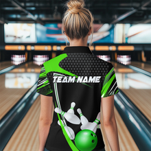Load image into Gallery viewer, Green Bowling Shirts for Men and Women Bowling Shirt Team Bowling Polo &amp; 1/4 Zip Shirt MBL36