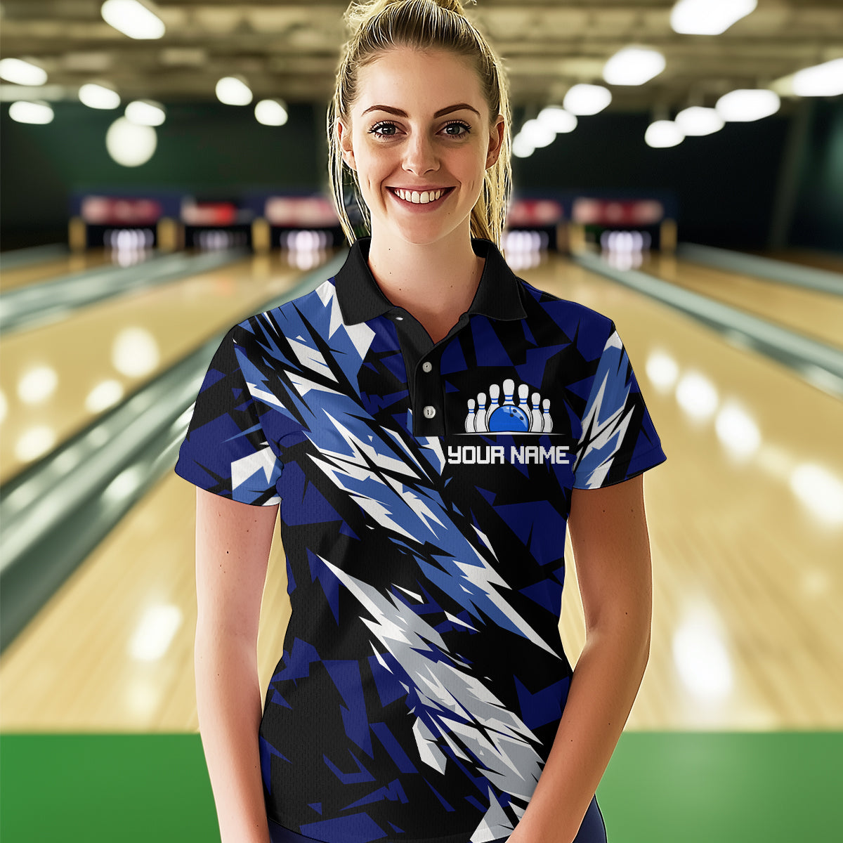 Custom Bowling League Shirts For Women with Name Bowling Team Jerseys Polo & Quarter- Zip HNT37