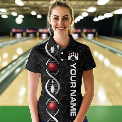 DNA Bowling Shirt Bowling Jersey Women Personalized Bowling League Polo & 1/4 Zip HNT34