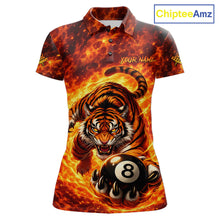 Load image into Gallery viewer, Red Flames Wolf Claw Hold 8 Ball 3D Unique Billiard Shirt For Women Personalized Pool Balls Shirts NYN2651