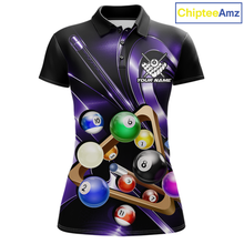 Load image into Gallery viewer, Custom Ball Pool Shirts Purple Billiard Shirt for Women Billiard Team Jersey Billiard League NNT180