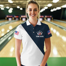 Load image into Gallery viewer, American Flag Bowling Shirts Blue&amp;White Bowling Jersey for Men Women Bowling Jersey MBL34