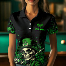 Load image into Gallery viewer, St Patrick Day Funny Skull Ball Billiards Shirt Women Polo &amp; 1/4 Zip Shirts Billiard Team NNT23