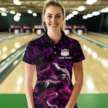 Load image into Gallery viewer, Custom Purple Bowling Shirt Sauropod Bowling Jersey Quarter Zip Bowling League QZT632
