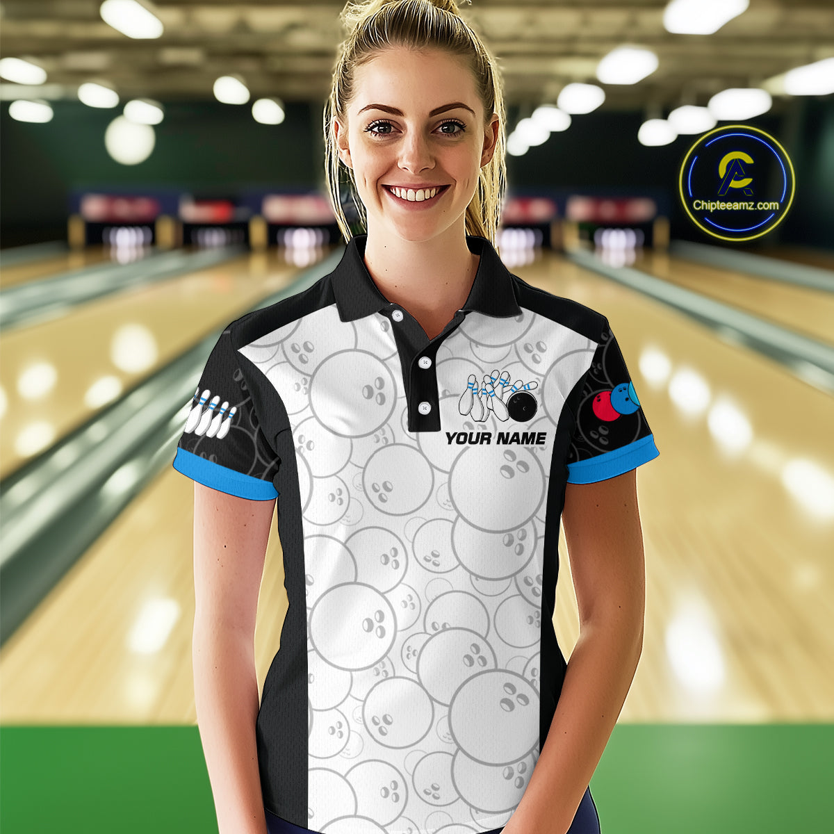 Custom Blue Dragon Bowling Shirts for Men Women Team Bowling Polo & Quarter Zip MBL86