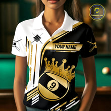 Load image into Gallery viewer, Personalized Golden 9 Ball Pool Crown Billiard Shirt For Women Custom Billiard Team Jerseys Uniform TDM4183