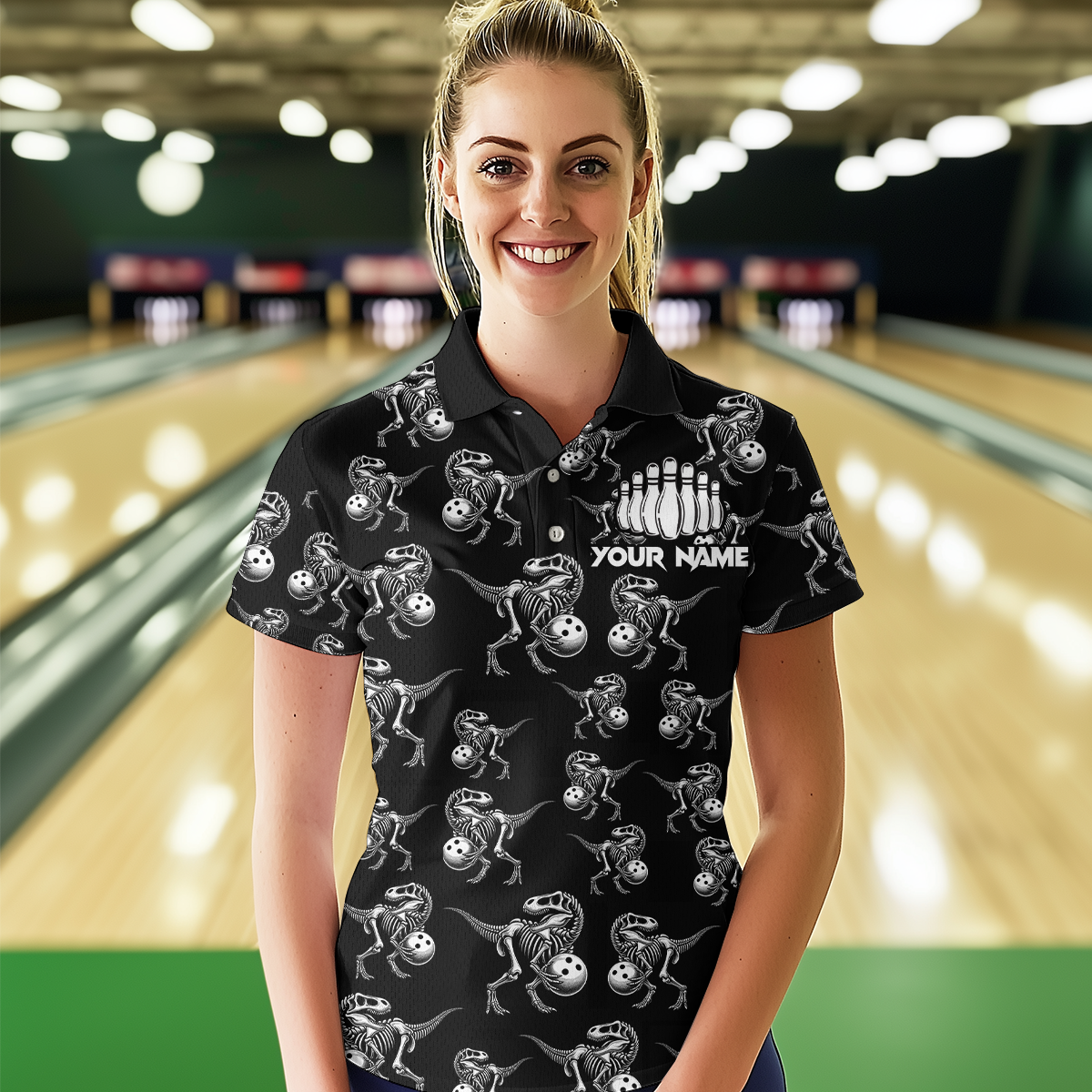 Custom Sauropod Bowling Shirt for Men And Women Quarter-Zip Bowling League Bowling Outfit QZT633