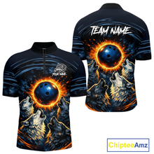 Load image into Gallery viewer, Wolf Bowling Jersey for Men Polo &amp; 1/4 Zip Custom Wolf Bowling Team Shirts Bowling League HNT205