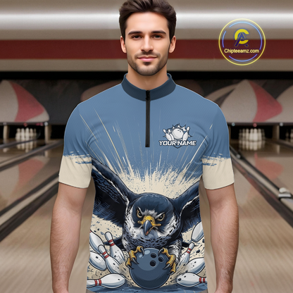 Custom Funny Falcon Bowling Jersey for Men Unisex Bowling Shirts for Team Polo & 1/4 Zip HNT244