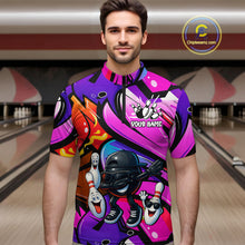 Load image into Gallery viewer, Custom Funny Bowling Jersey for Men Bowling Uniform Bowling Team Shirts Polo &amp; 1/4 Zip HNT130