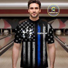 Load image into Gallery viewer, Custom Blue US Flag Eagle Bowling Jersey for Men Bowling Team Shirts Polo &amp; 1/4 Zip HNT119
