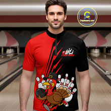 Load image into Gallery viewer, Red Turkey Bowling Shirts for Women Men Team Custom Bowling Jerseys Thanksgiving MBL180
