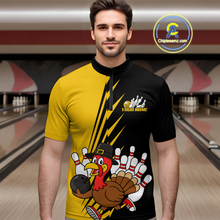 Load image into Gallery viewer, Yellow Turkey Bowling Shirts for Women Men Team Custom Bowling Jerseys Thanksgiving MBL180