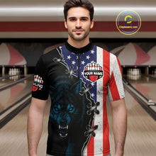 Load image into Gallery viewer, Patriotic Wolf Bowling Shirts for Team Men Women Wolf Bowling Jerseys American Flag MBL203