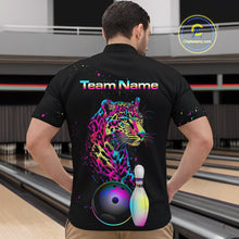 Load image into Gallery viewer, Custom Multicolor Leopard Bowling Shirts For Men Bowling Team Shirt Polo &amp; 1/4 Zip HNT134